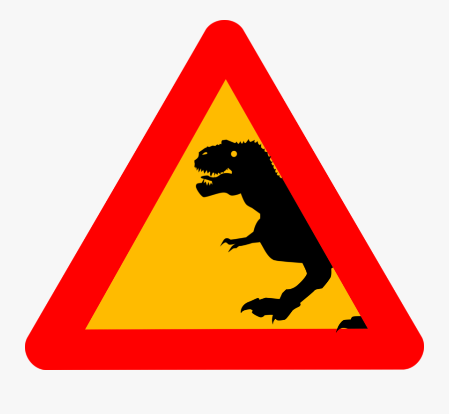 Moose Triangle Circle Tyrannosaurus Traffic Sign - Traffic Triangle Sign Png, Transparent Clipart