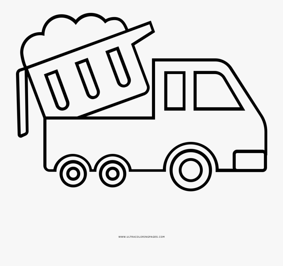 Dump Truck Coloring Page - Carro De Basura Para Colorear, Transparent Clipart