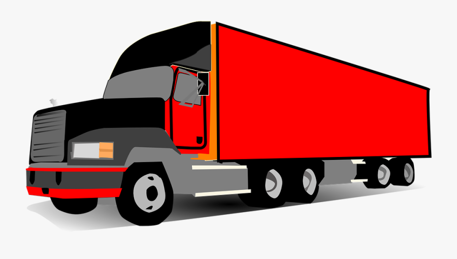 Transparent Semi Truck Clipart - Cartoon 18 Wheeler Truck, Transparent Clipart