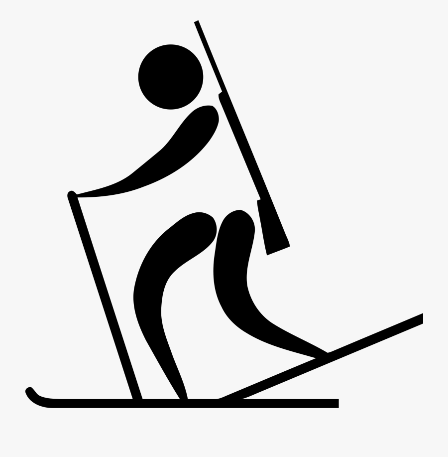 Clip Art Cross Country Ski Clip Art - Biathlon Pictogram, Transparent Clipart