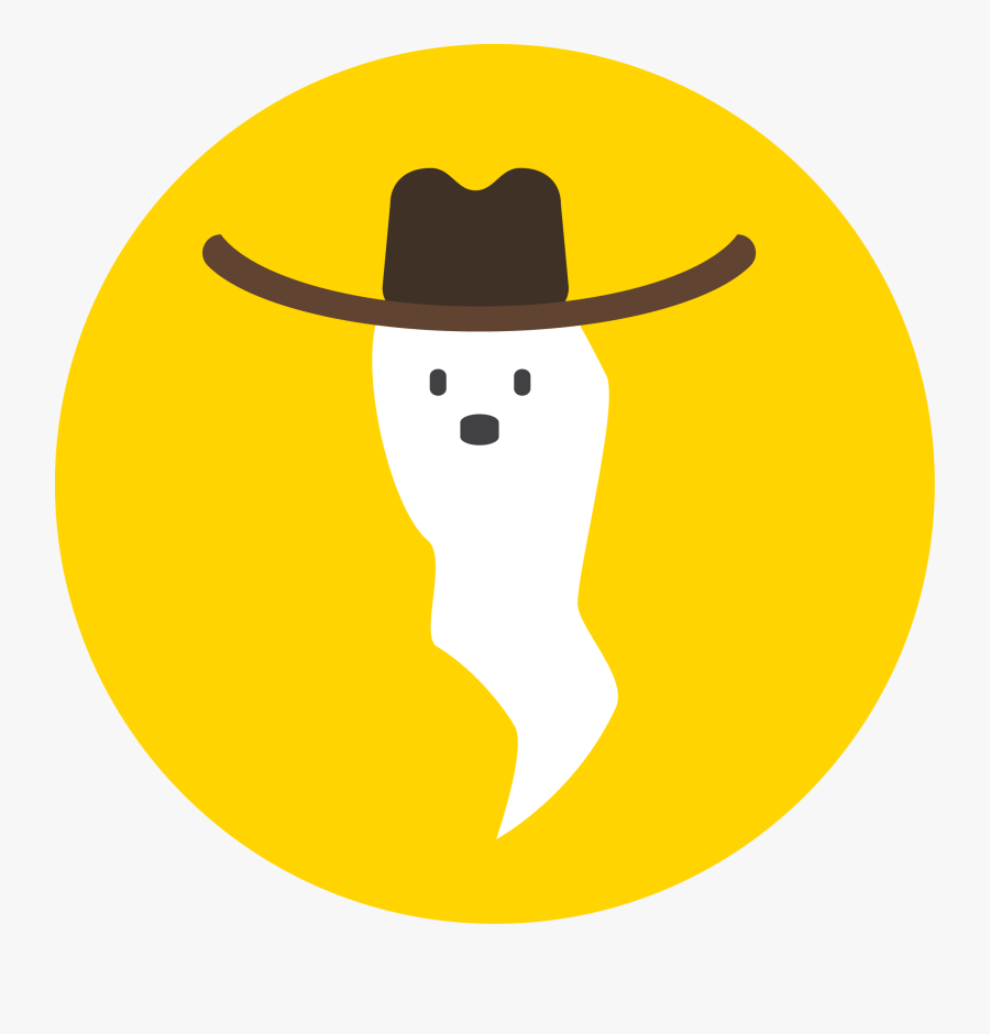 Illustration Of A Ghost Wearing A Cowboy Hat - Ghost With A Cowboy Hat, Transparent Clipart