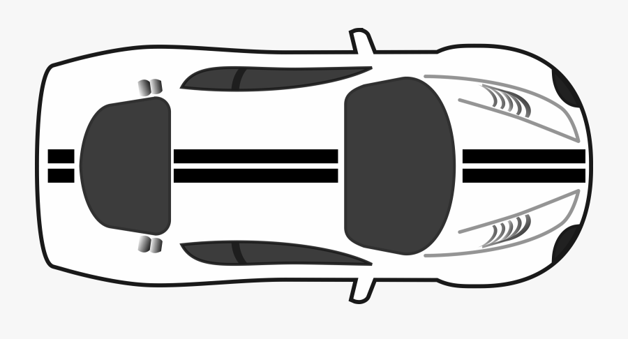 Racing Stripes Car Top View - Race Car Top Down Clipart, Transparent Clipart