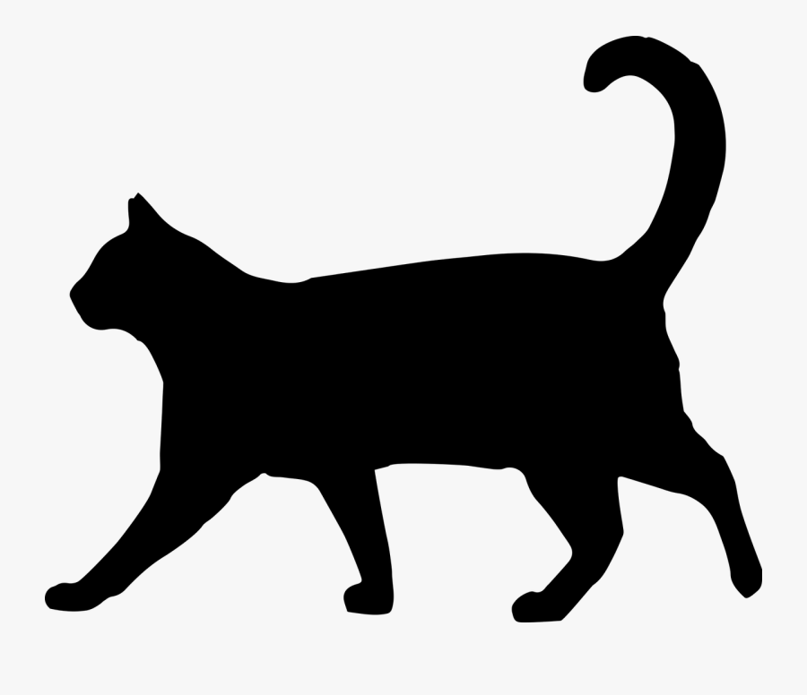 Black Cat Silhouette Clip Art 101 Clip Art - Black Cat Walking Silhouette, Transparent Clipart