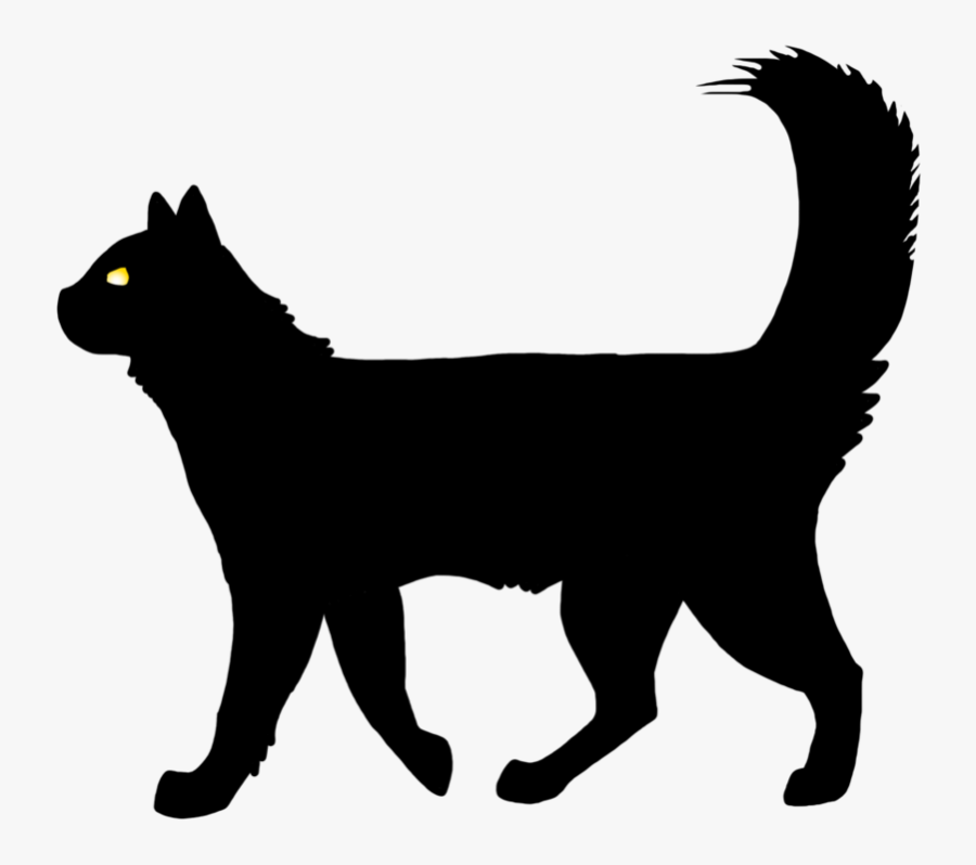 Cat Vector - Cartoon Black Cat Walking, Transparent Clipart