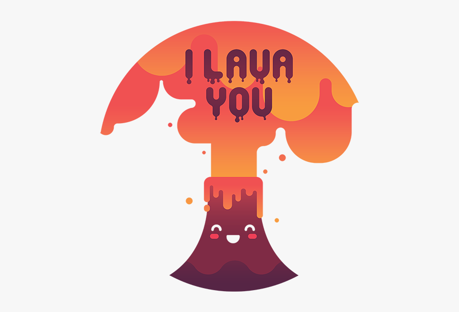 Punny Volcano Illustration Flat Gradient Lava Hot Warm - Poster, Transparent Clipart