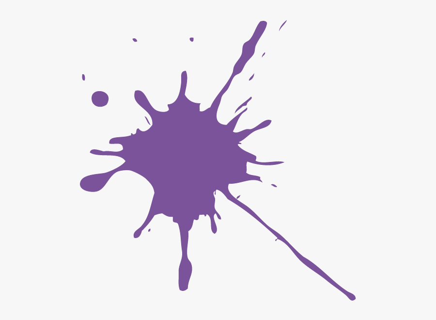 Purple Paint Splatter - Transparent Background Paint Splatter Clip Art, Transparent Clipart