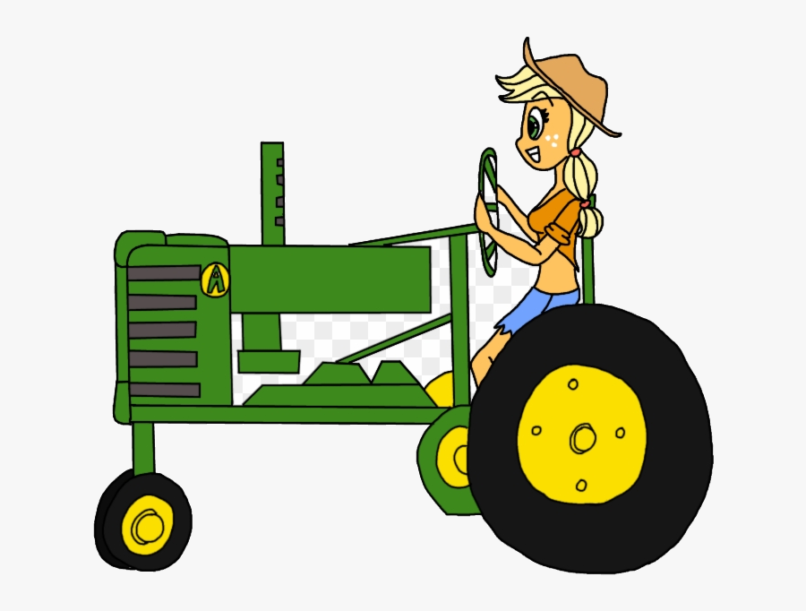 John Deere Cartoon Tractor Free Clip Art Girl Driving - Girl Driving Tractor Clip Art, Transparent Clipart