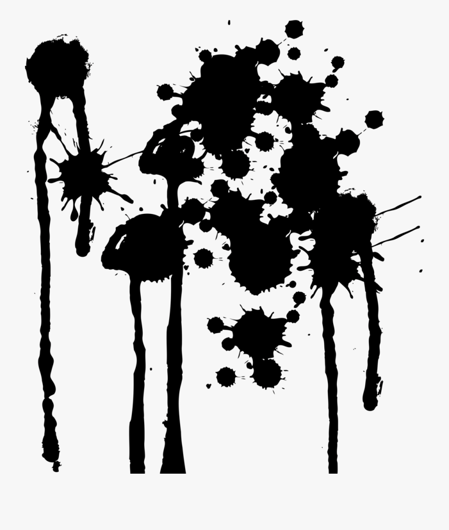 Transparent Black Paint Splatter Png - Black Paint Splatter Transparent Png, Transparent Clipart