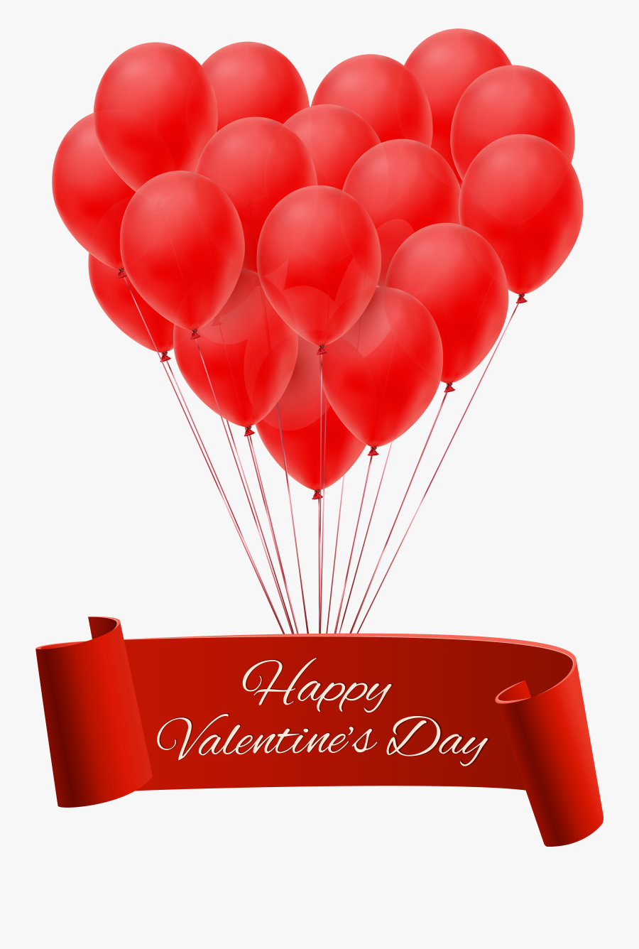 Happy Valentine"s Day Banner With Balloons Png Clip - Happy New Year 2019 In Advance, Transparent Clipart