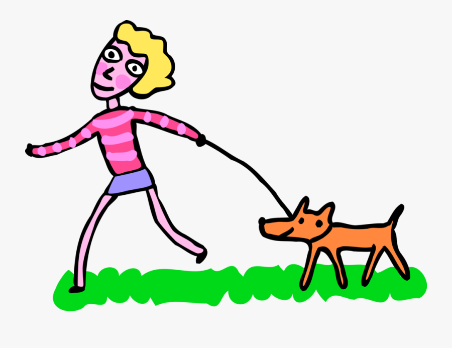 Vector Illustration Of Adolescent Girl Walking Family, Transparent Clipart