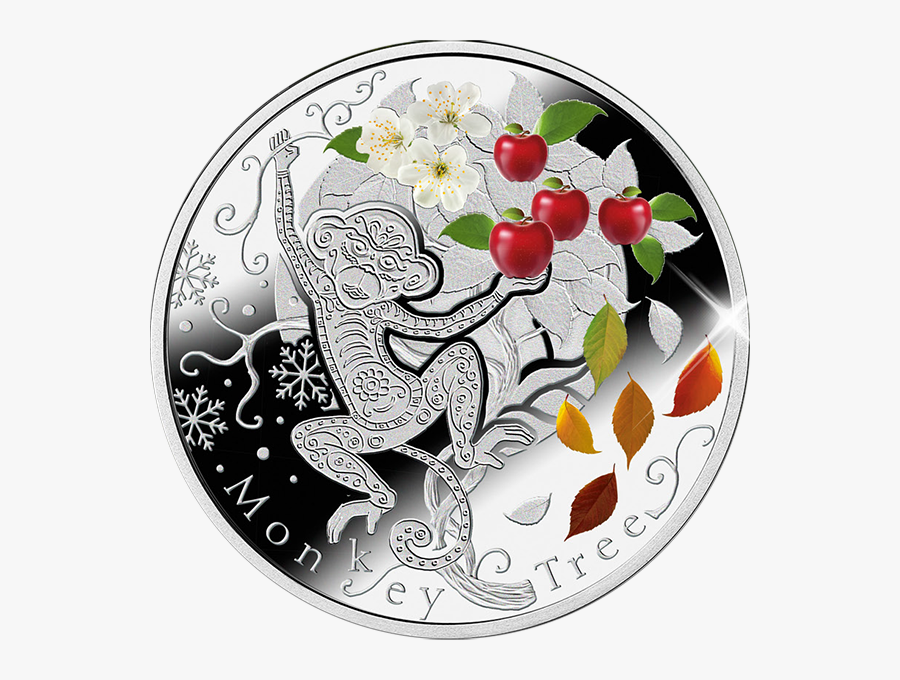 Niue 2016 1$ Monkey Tree Lunar Calendar Proof Silver - Coin, Transparent Clipart