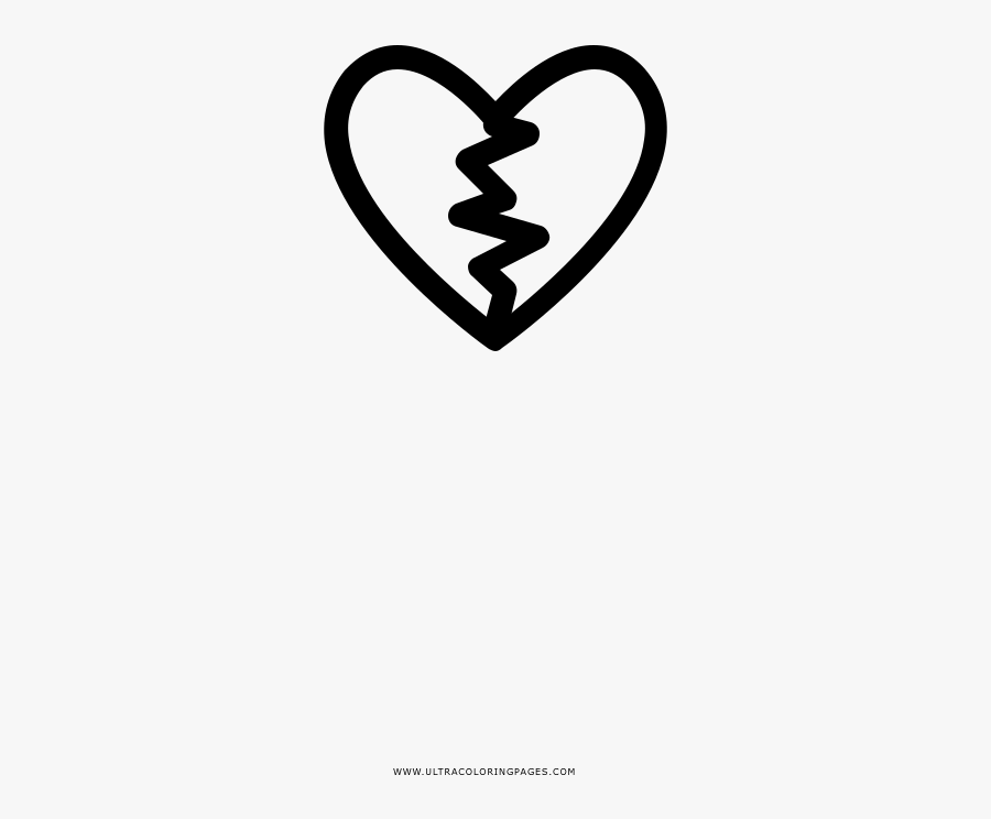 Broken Heart Coloring Page - Heart, Transparent Clipart