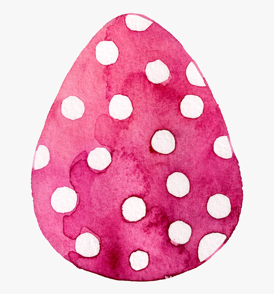 Rose Red Dot Egg-shaped Watercolor Cartoon Transparent - Polka Dot, Transparent Clipart