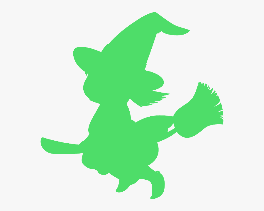 Witch Silhouette Cartoon, Transparent Clipart