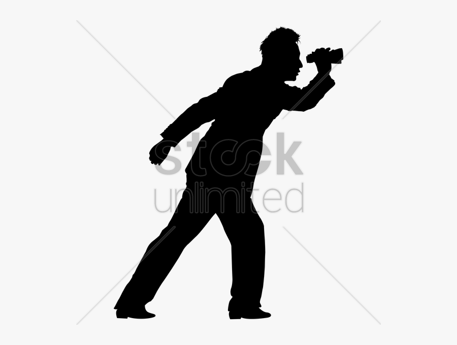 Guy With Binoculars Clipart Clip Art - Man With Binoculars Silhouette, Transparent Clipart