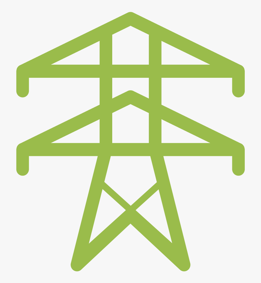 Green Power Tower Icon - Electricity Grid Symbol Png, Transparent Clipart