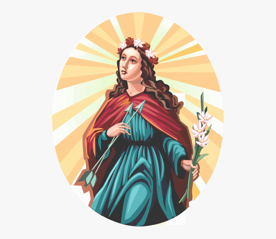 Vector Illustration Of St - St Philomena Vector, Transparent Clipart