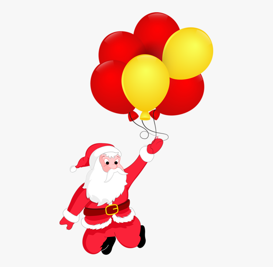 Gifs Tubes De Natal - Santa Claus With Balloon Drawing, Transparent Clipart