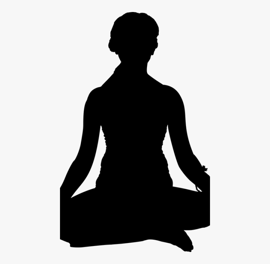 Meditation Silhouette Person Yoga - Full Figured Female Silhouette, Transparent Clipart