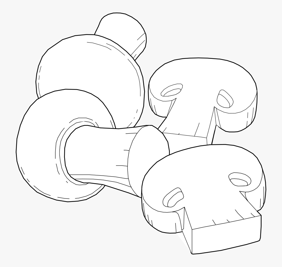 Mushrooms Line Art - Mushroom Clipart Outline Png, Transparent Clipart