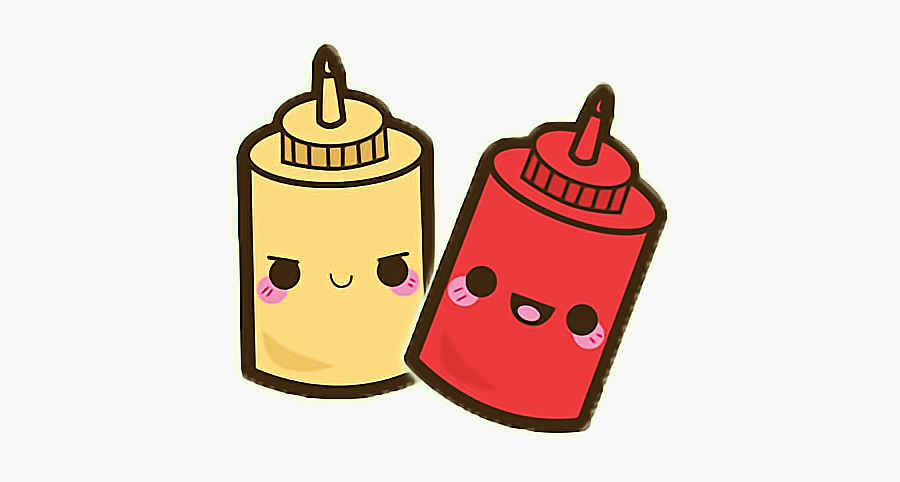 #love #ketchup #senfmitketchup #senf #cute #sweet #friendsforever - Food Cute Kawaii Drawings, Transparent Clipart