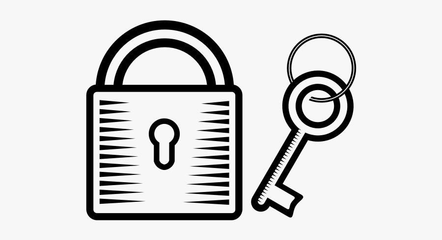 Padlock And A Key - Lock Clipart Black And White, Transparent Clipart