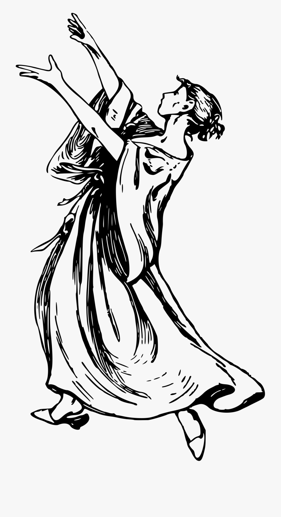 Dancing Lady 5 Clip Arts - Performing Arts Drawing, Transparent Clipart