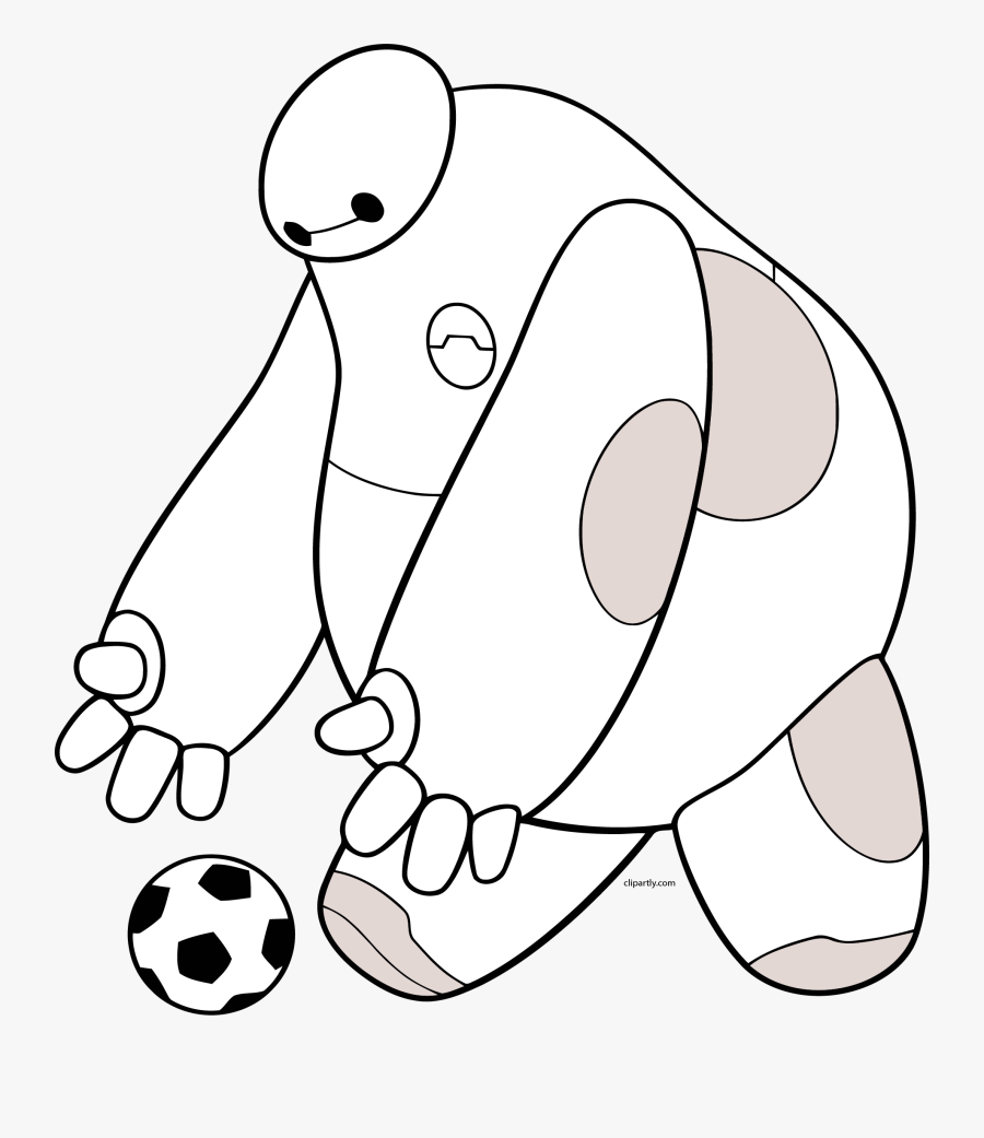 Baymax Soccer Ball Png Clipart - Baymax Chasing Soccer Ball, Transparent Clipart