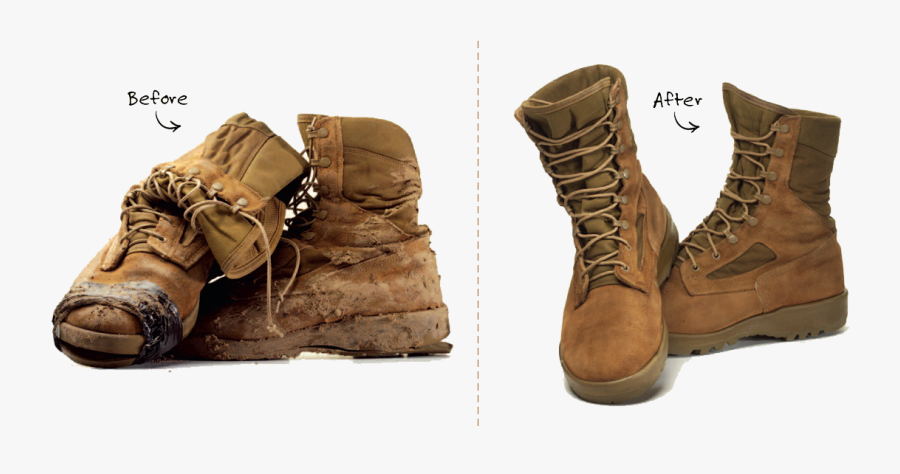 Clip Art Ecco Shoe Repair - Resole Boots Before And After, Transparent Clipart