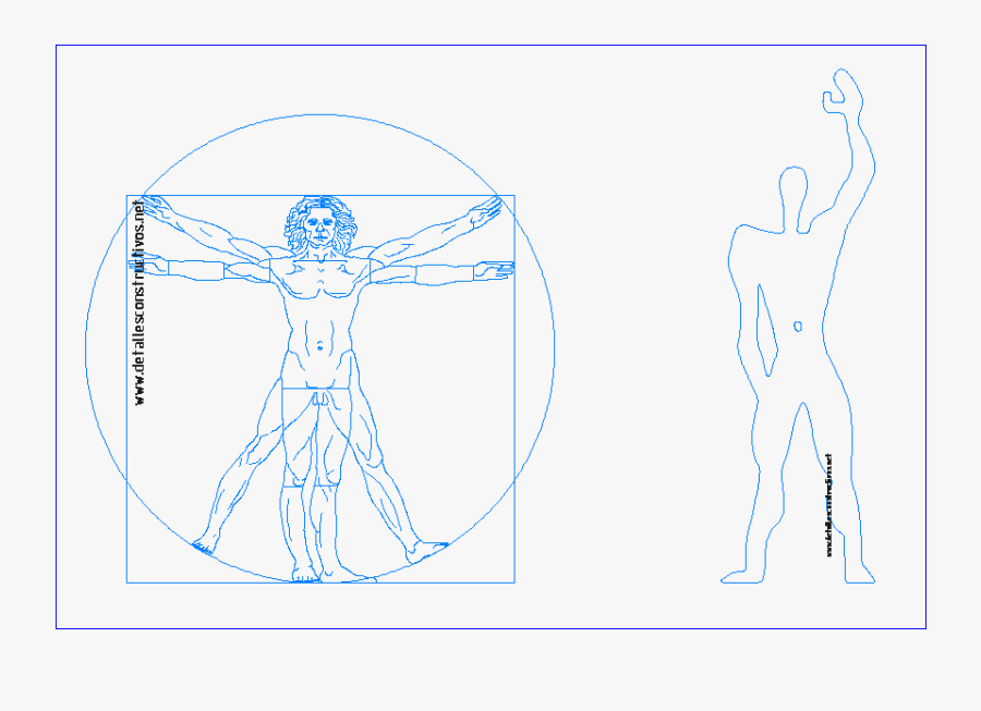 Hombre De Vitruvio Vitruviano Leonardo Da Vinci Modulor - Vitruvian Man Modulor, Transparent Clipart