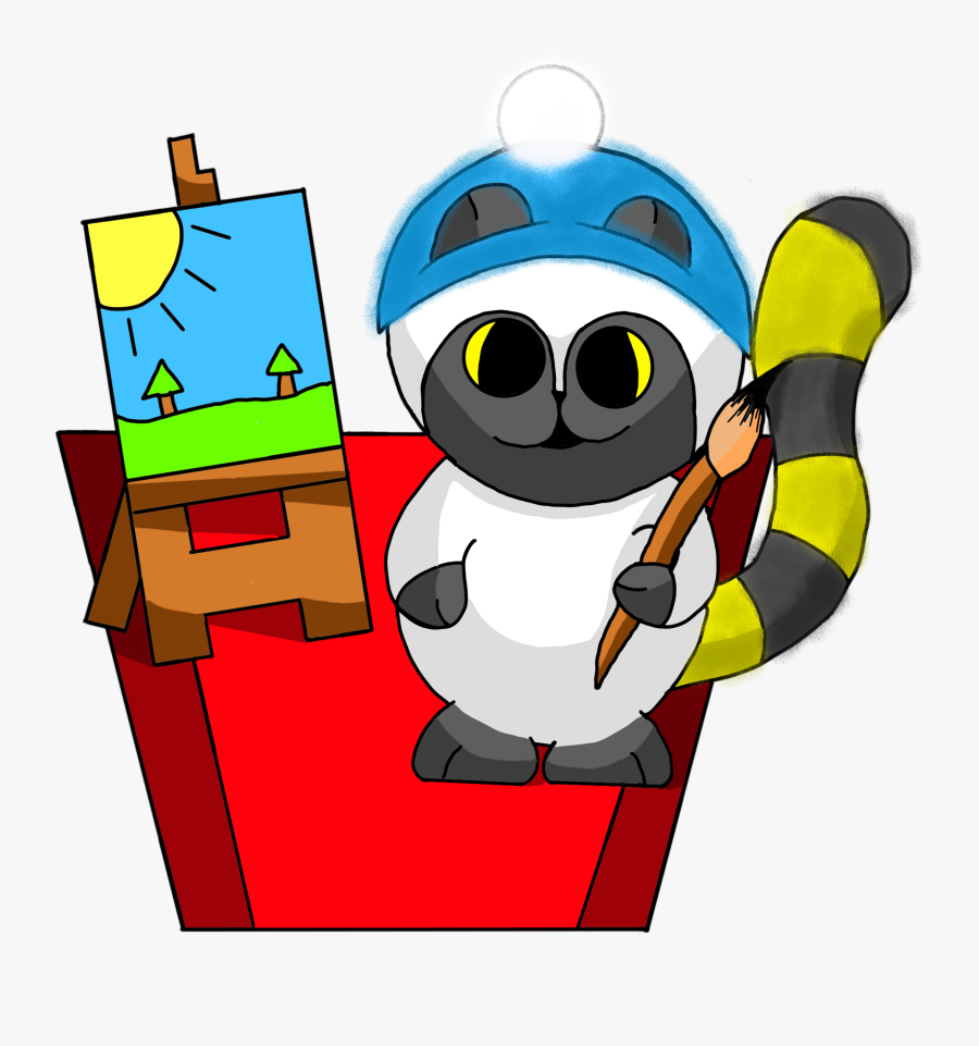 Arty Lemur - Cartoon, Transparent Clipart