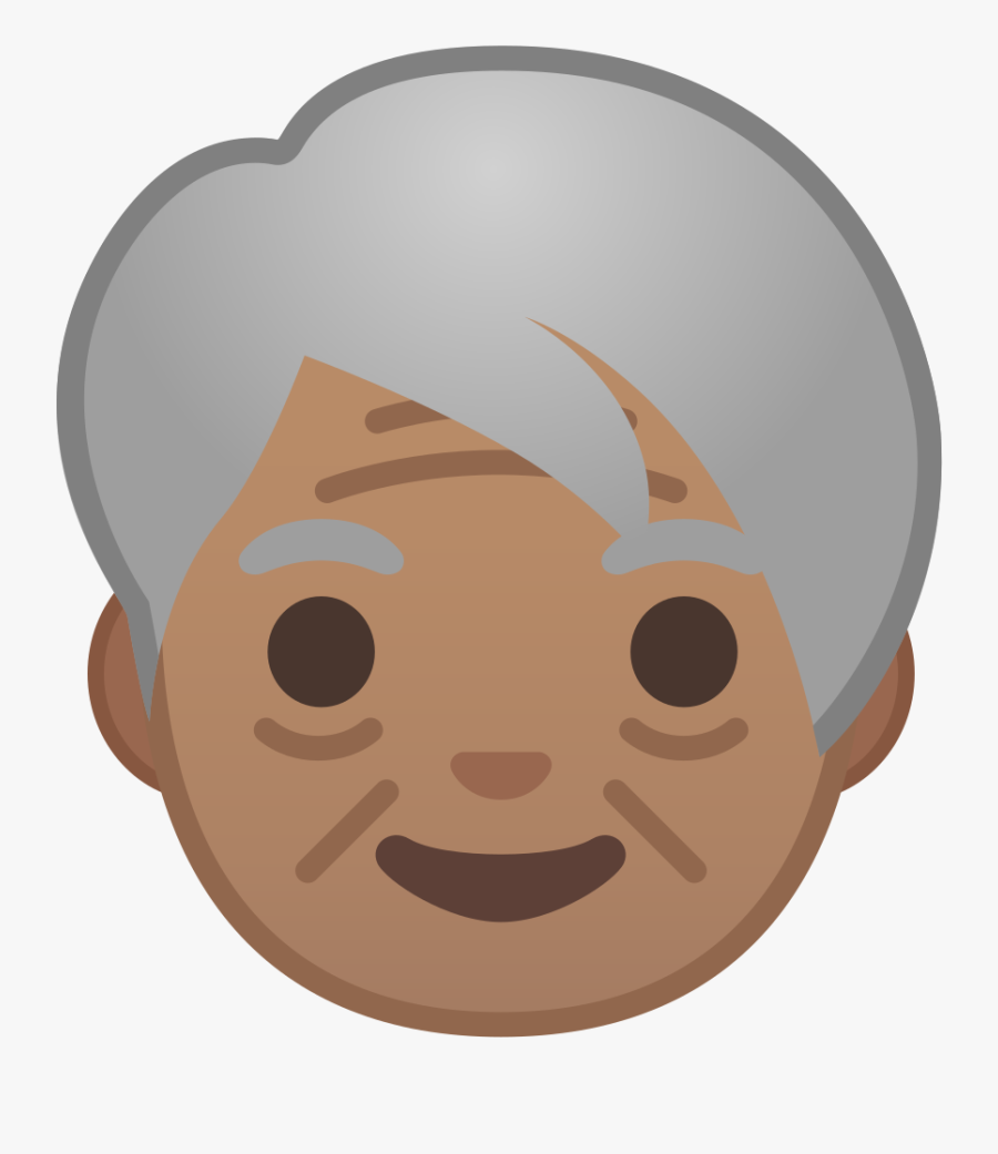 Older Adult Medium Skin Tone Icon - Woman Emoji Png, Transparent Clipart