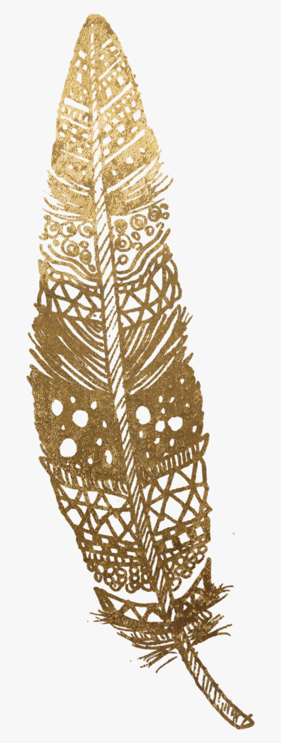 Transparent Gold Feather Png - Motif, Transparent Clipart