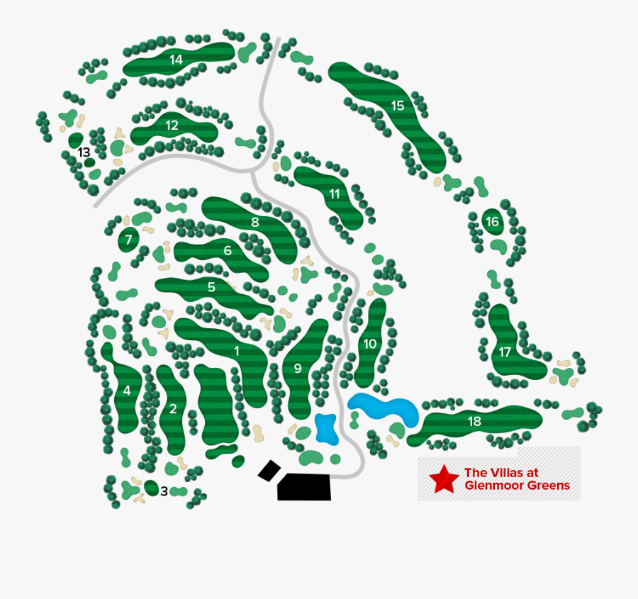 Glenmoor Golf Course Layout, Transparent Clipart