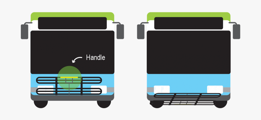 Bus Bike Rack Illustration, Transparent Clipart