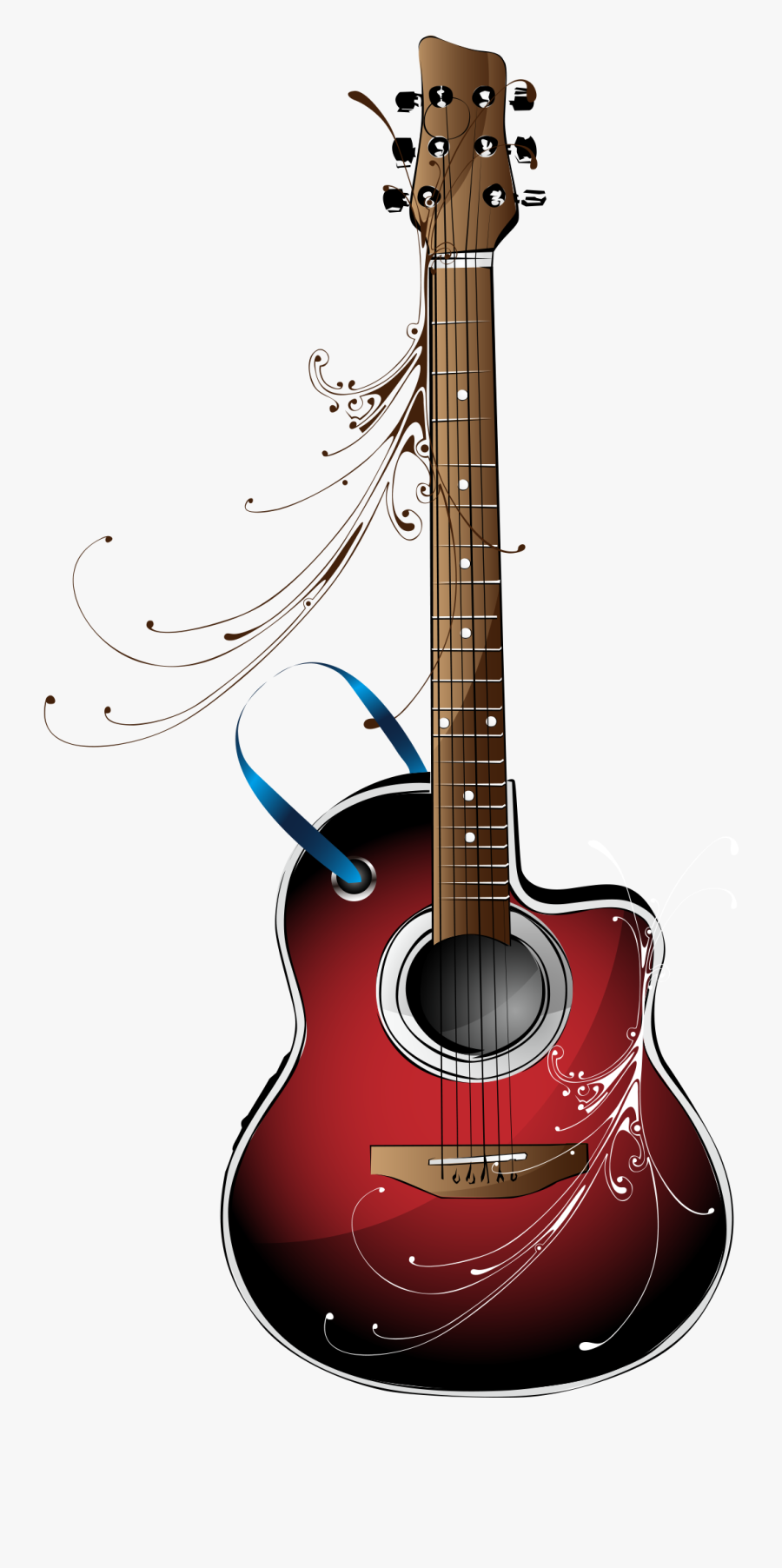 Electric Instruments Wallpaper Guitar Video High-definition - Red Guitar Png Hd, Transparent Clipart