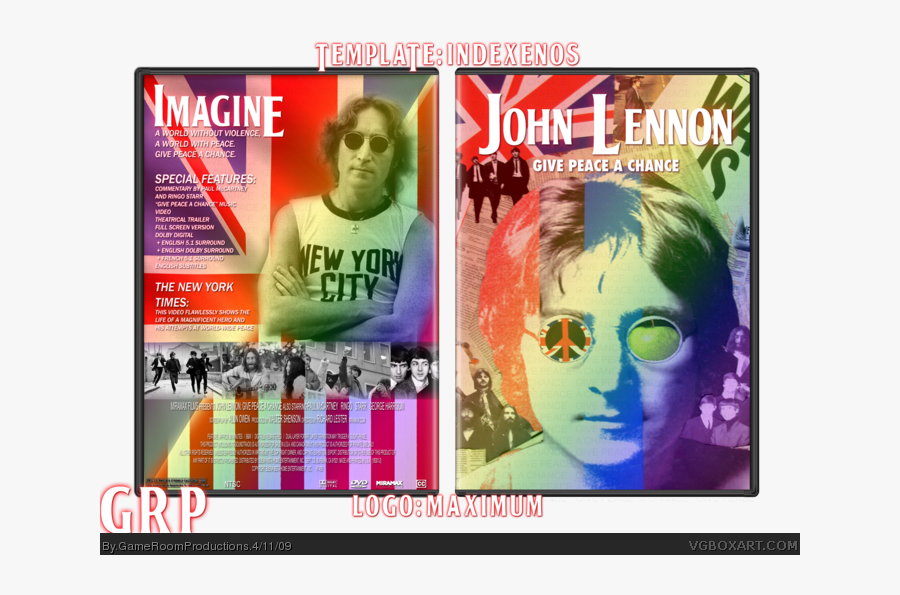 John Lennon Png -give Peace A Chance Box Art Cover, Transparent Clipart