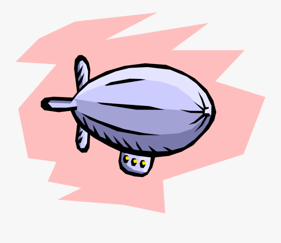 Vector Illustration Of Dirigible Or Blimp Airship Lighter - Vector Graphics, Transparent Clipart