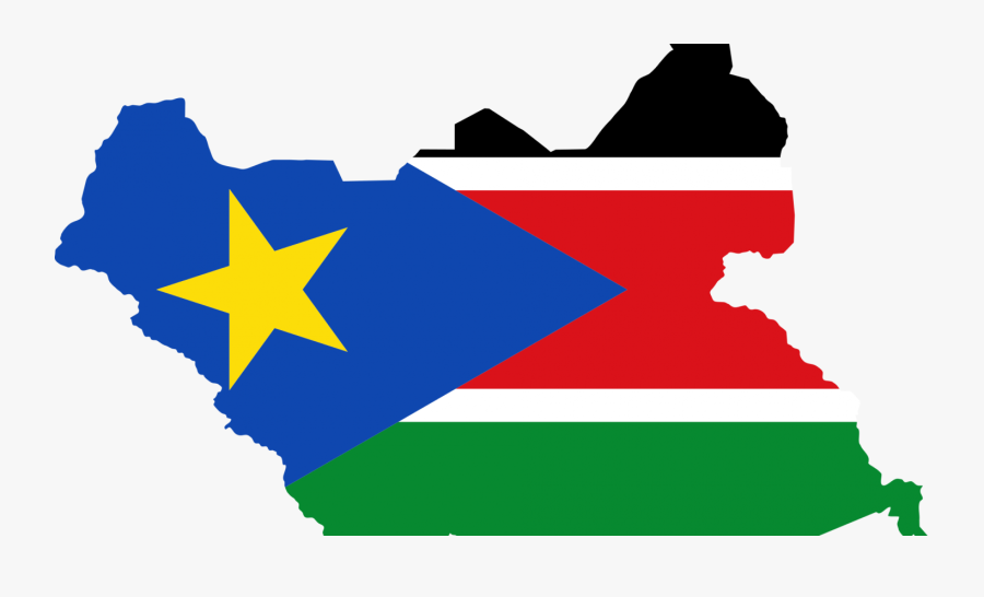 South Sudan Flag In The Shape Of The Country - South Sudan Country Flag, Transparent Clipart