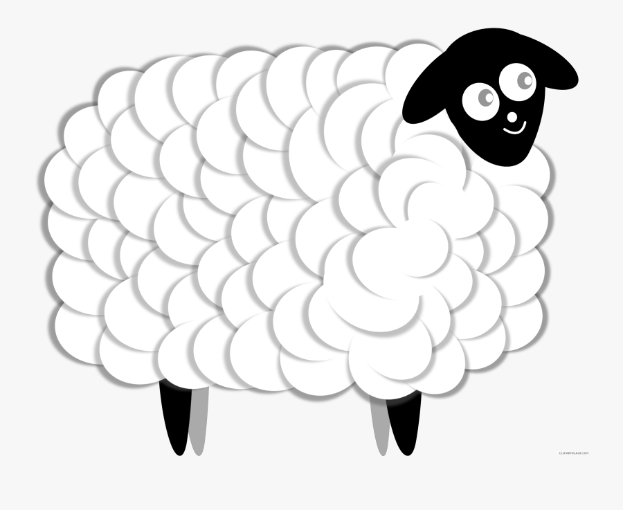 Clipart Sheep Black And White - Fluffy Clipart Black And White, Transparent Clipart