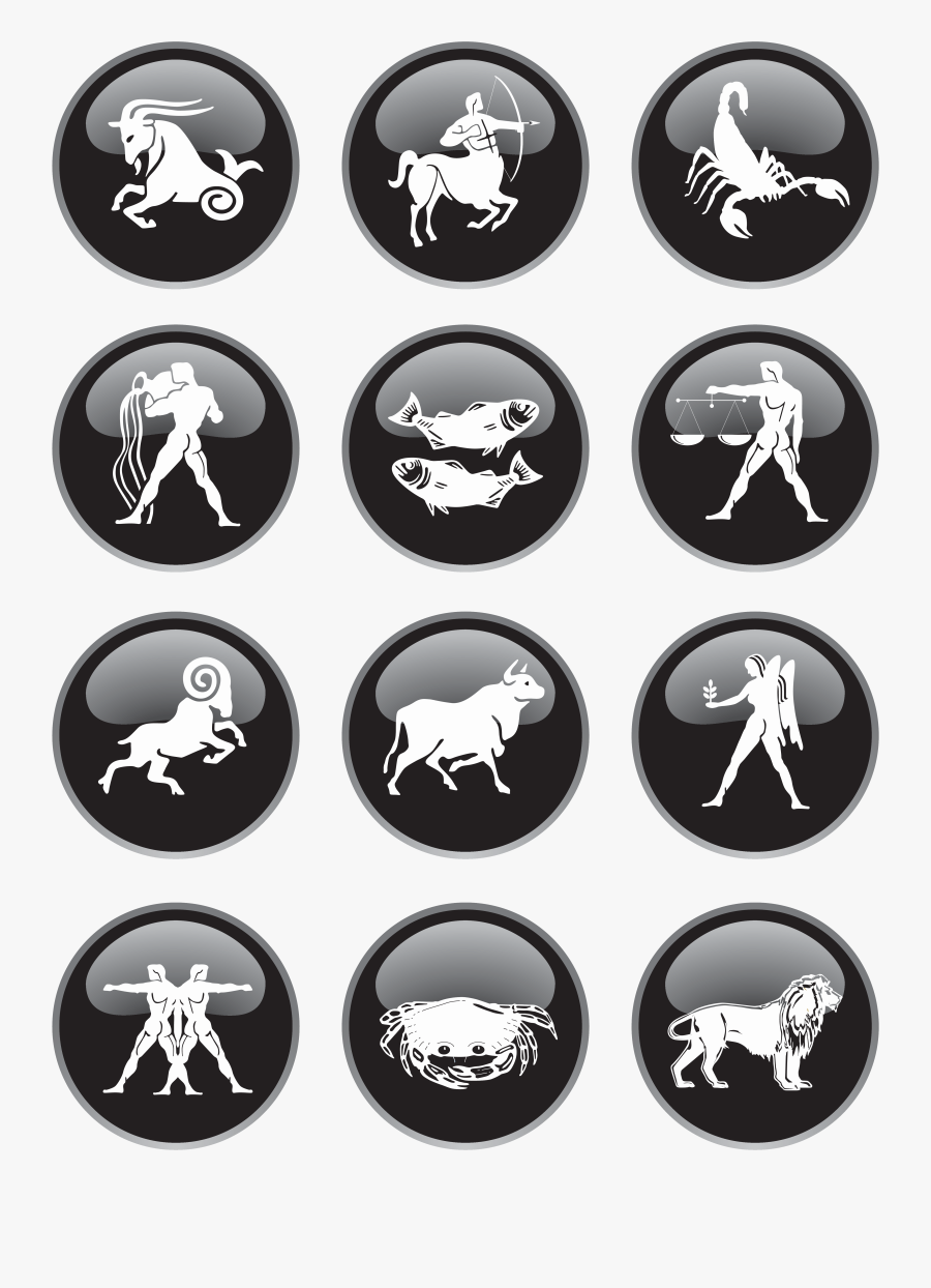 Black Zodiac Signs Png Clipart Picture - Clip Art Png Zodiac Sign, Transparent Clipart