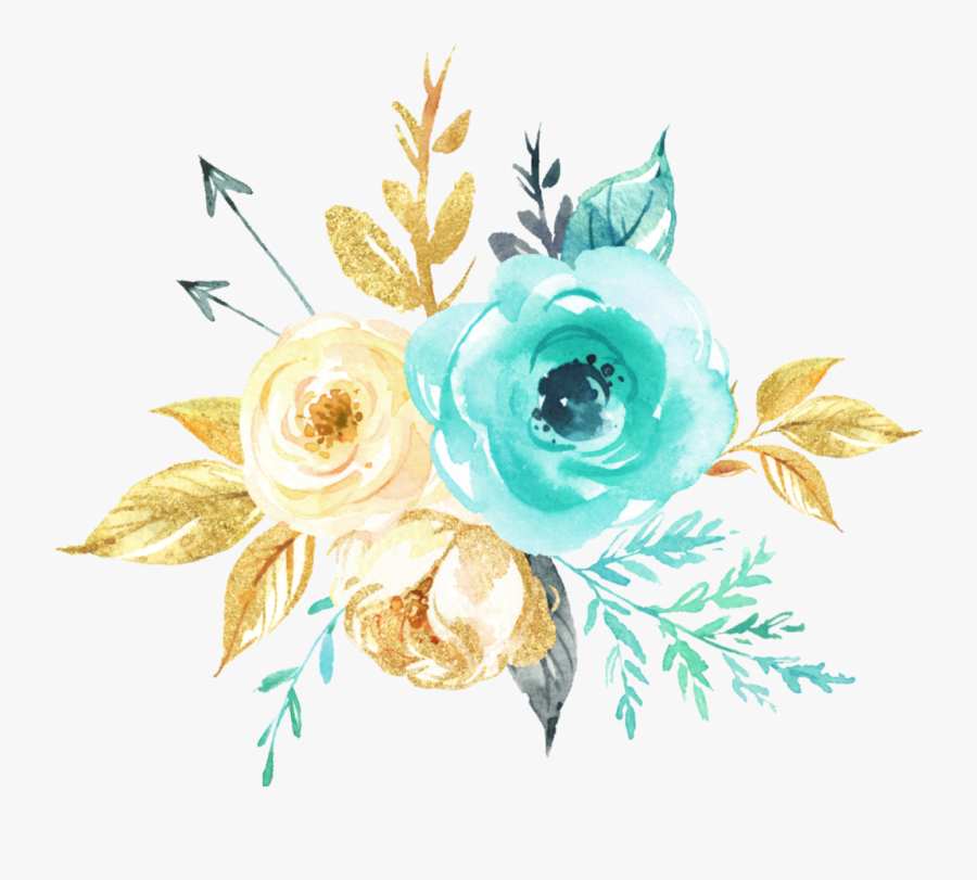 #watercolor #flowers #bouquet #mint #teal #gold #silver , Free