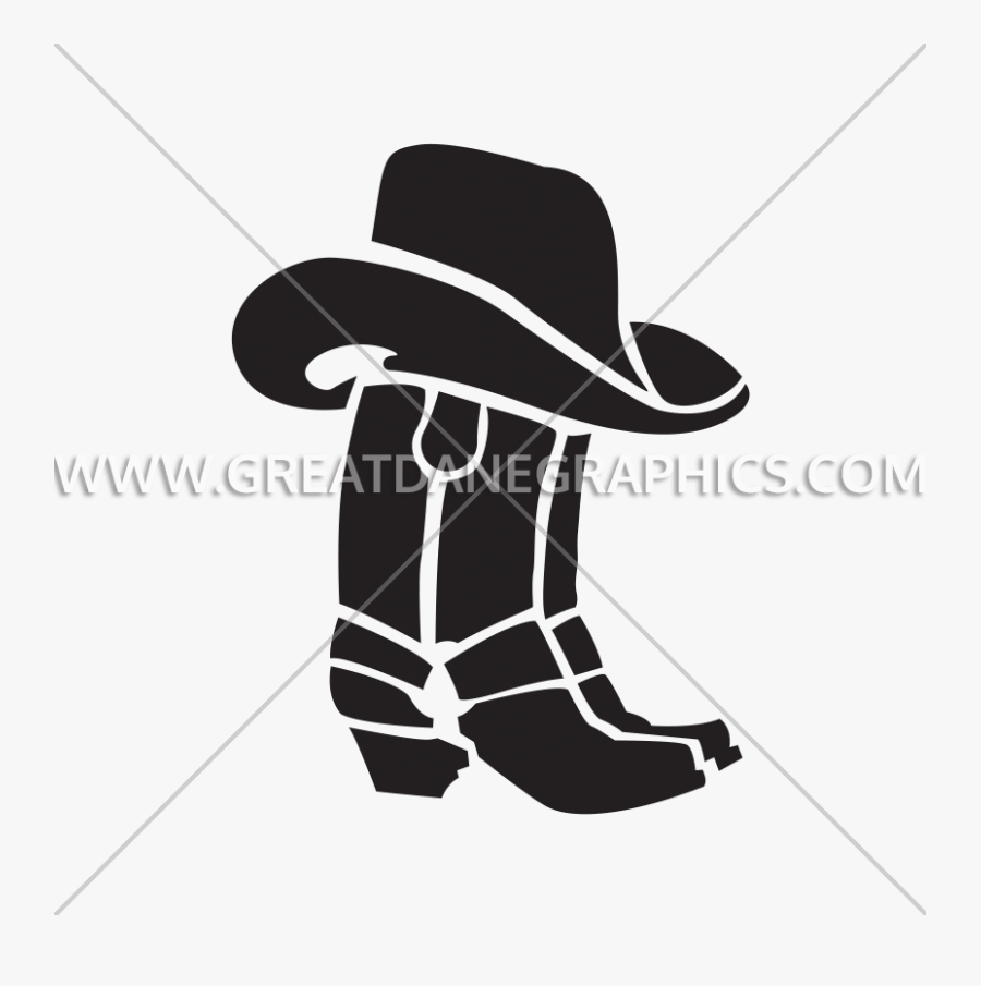 Cowboy Boots Clipart Guitar Hat - Cowboy Hat And Boots Silhouette, Transparent Clipart