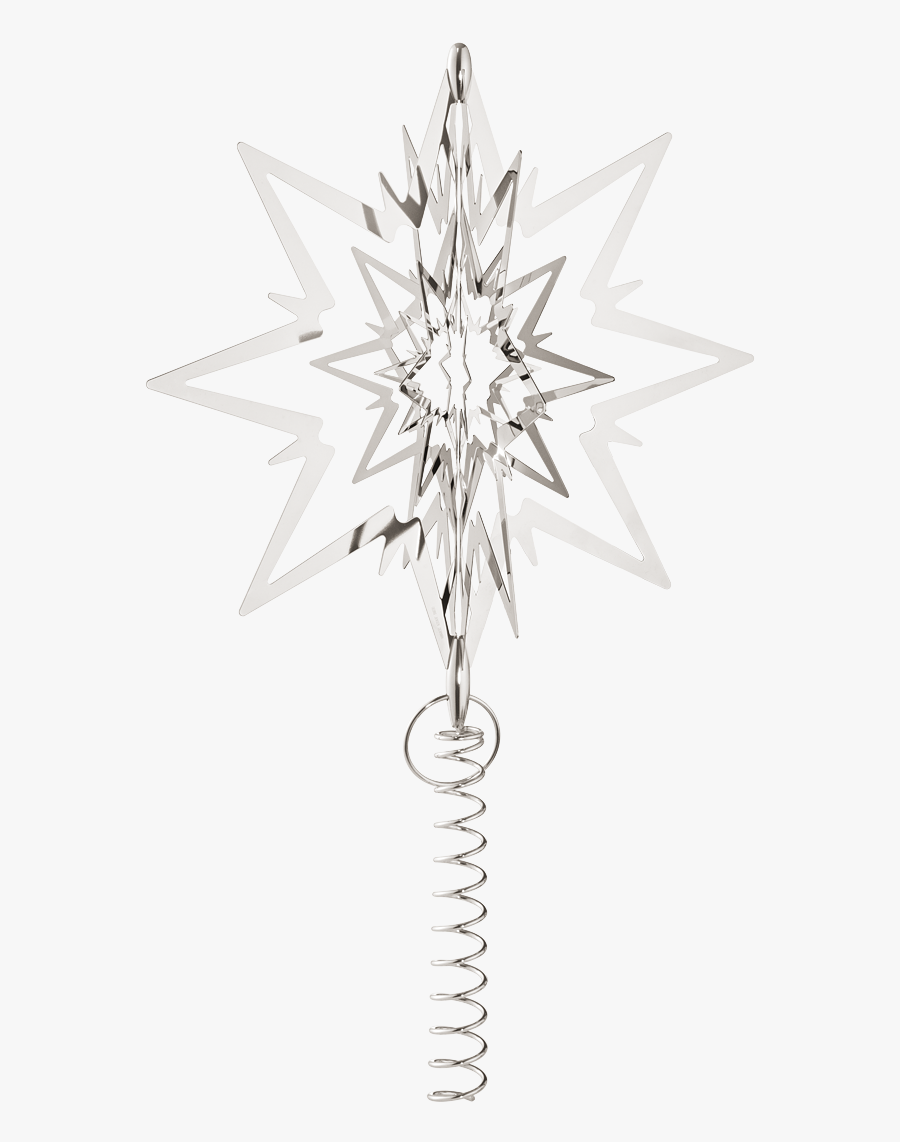 Star For The Christmas Tree, Large, Palladium Plated - Georg Jensen Christmas 1993, Transparent Clipart