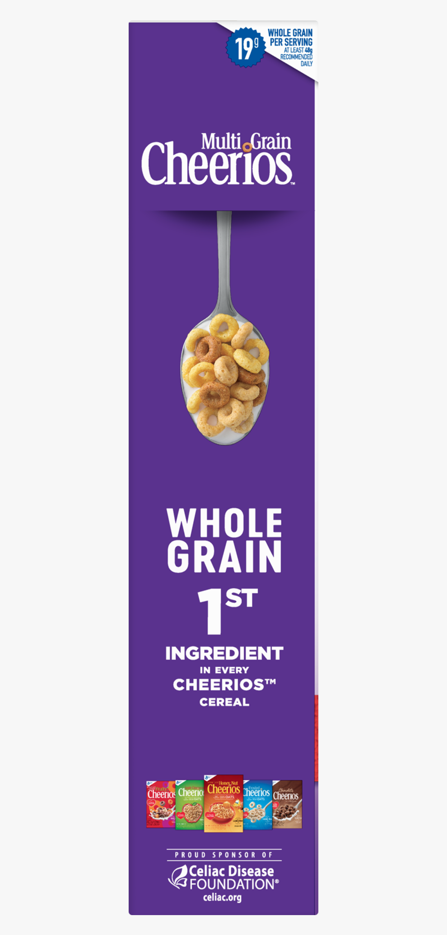Multi Grain Cheerios Gluten Free Cereal, 18 Oz Clipart - Honey Nut Cheerios, Transparent Clipart