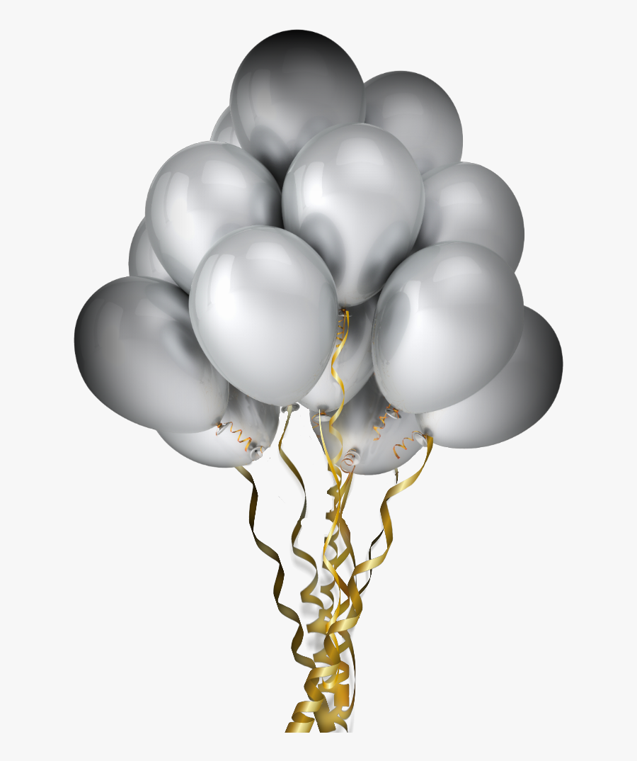 #balloons #silver #gold #metallic #party #celebration - Transparent Background White Balloons Png, Transparent Clipart