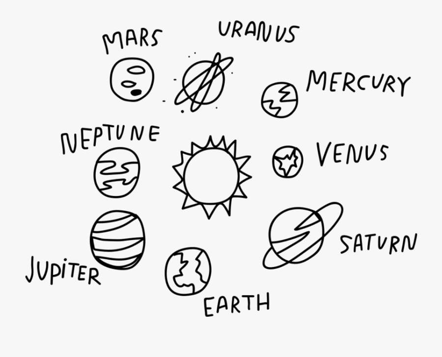 #planet #space #doodle #tumblr #galaxy #sun #moon #earth - Aesthetic Simple Planet Drawing, Transparent Clipart