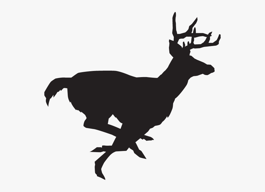 White-tailed Deer Clip Art Decal Deer Hunting - Deer Running Silhouette, Transparent Clipart