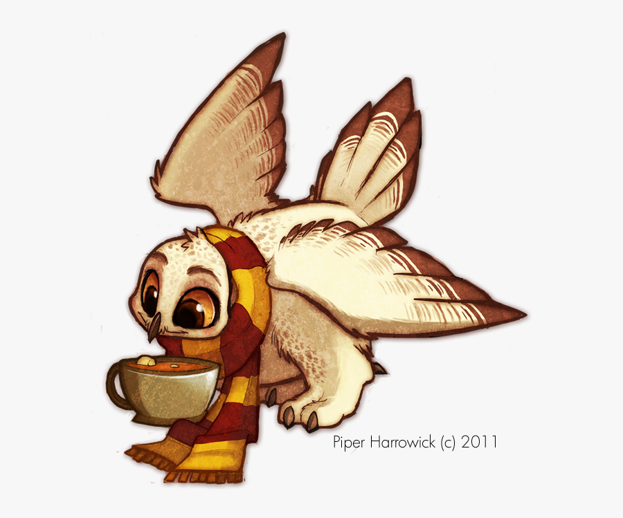 Chibi Hedwig By Cryptid - Harry Potter Hedwig Drawing, Transparent Clipart