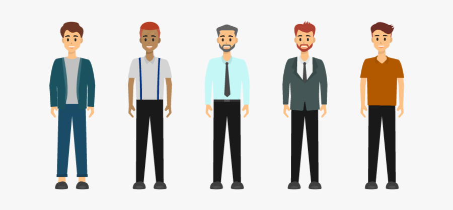 Group Of Businessman Character Design - Disegno Gruppo Persone Png, Transparent Clipart